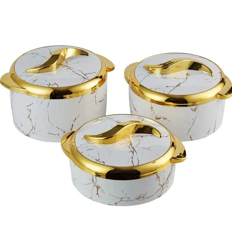 Fashionable 3-Piece Insulated Hot Pot Set 1.5L 2L 2.5L – for Family Gatherings Weddings Ramadan Events Easy-to-Use