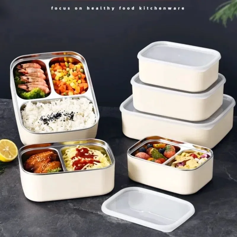 Enhanced Stainless Steel Compartment Lunch Box – Leak-Proof Insulated Food Storage for Office Camping or Picnics Practical
