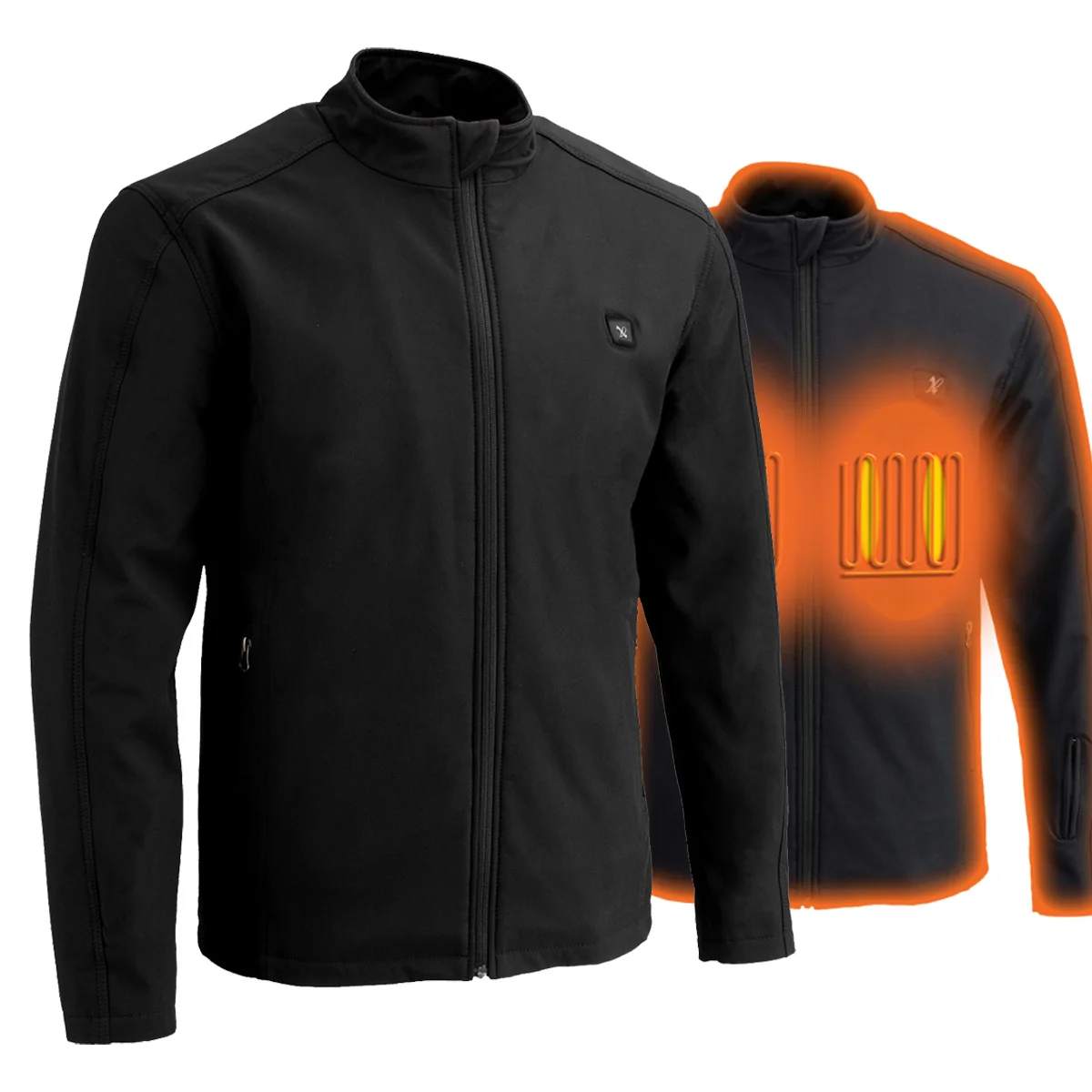 Secure Nexgen Heat MPM1762SET Men s Soft Shell Heated Jacket - Black Standup Collar Jacket for Winter with Battery Pack Premium Material