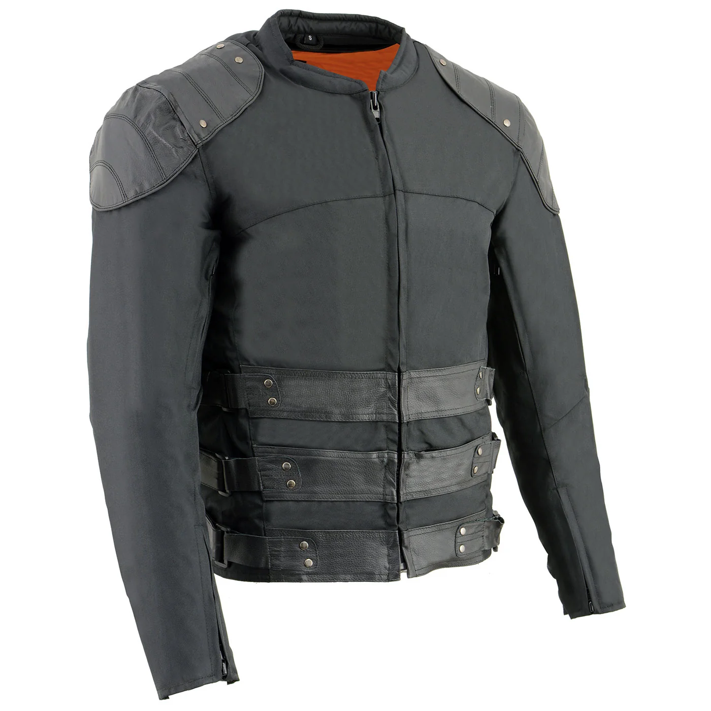 Minimalist Milwaukee Leather MPM1755 Men's 'Assault Style' Black Leather and Textile M C Jacket Artisan