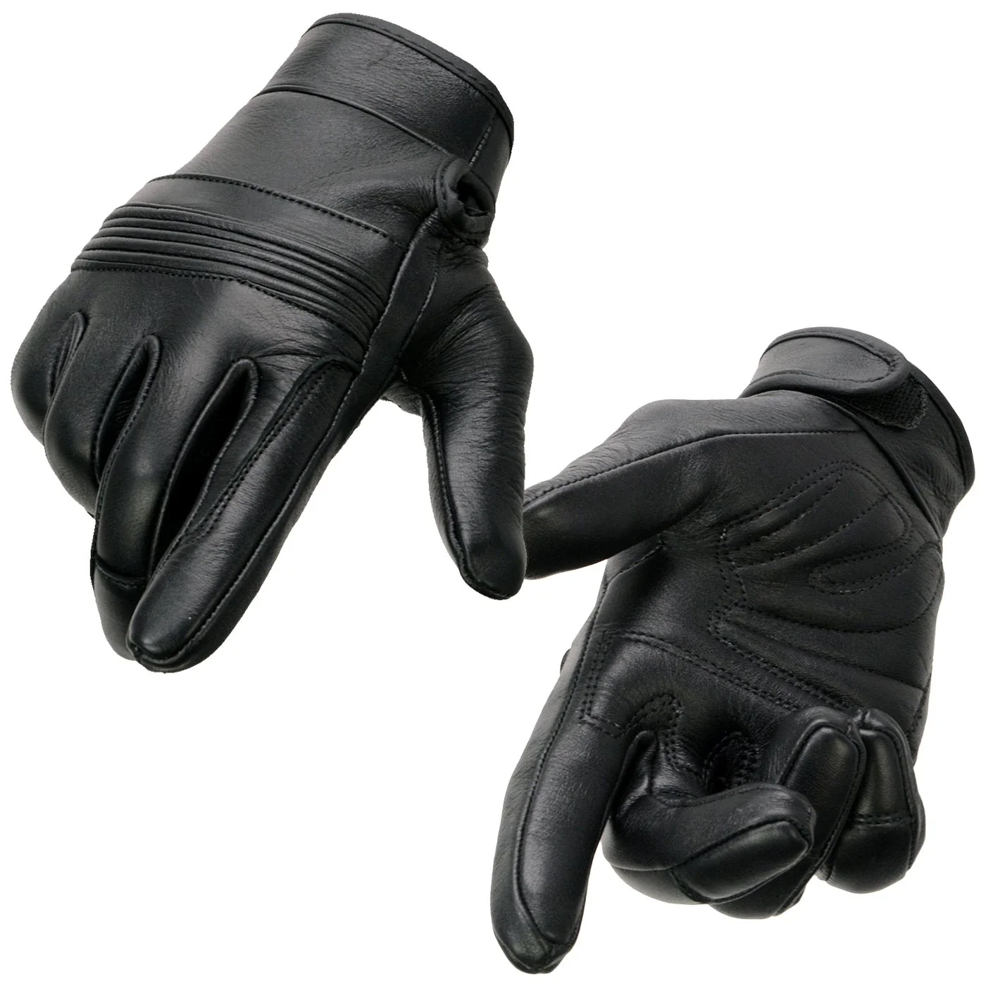 Safe Milwaukee Leather MG7735 Women's Black Leather Gel Palm Motorcycle Hand Gloves W Flex Knuckles Dependable
