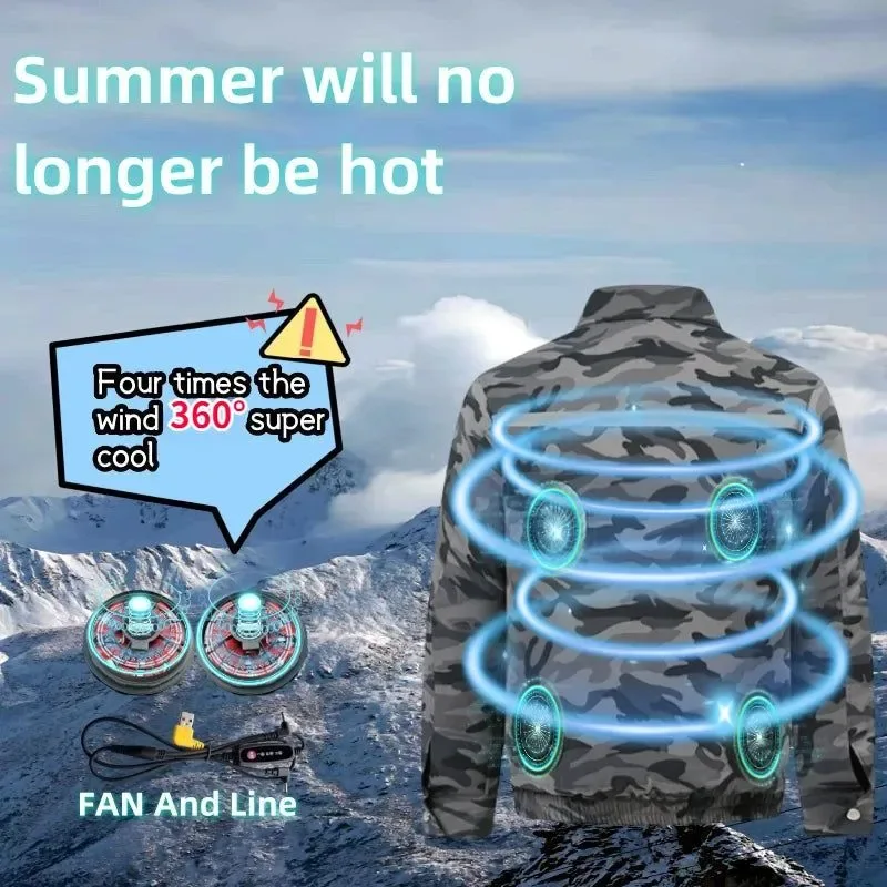 Detailed Men's USB Cooling Air Conditioner Jacket – Stay Cool in the Heat Minimalist