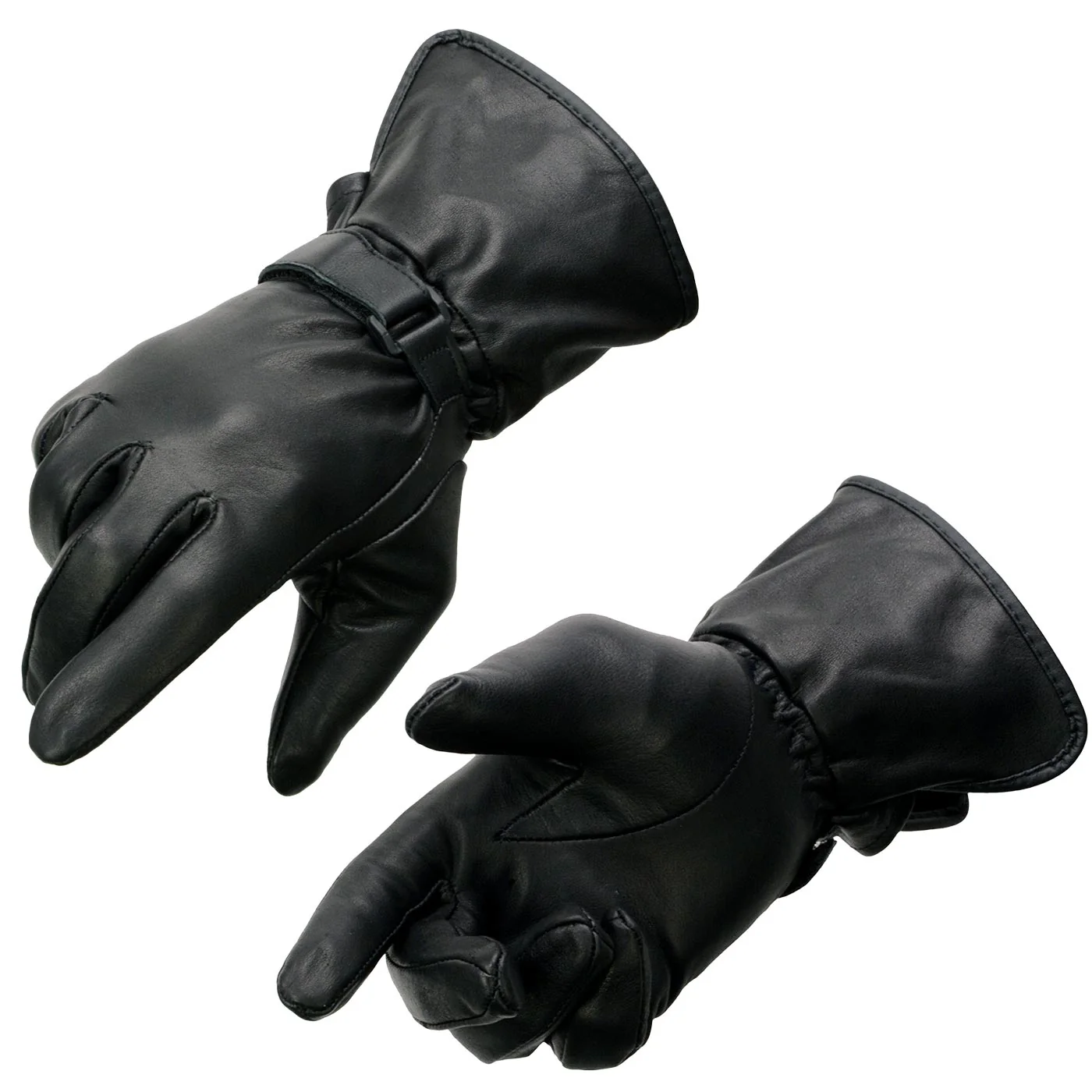 Trusted Milwaukee Leather MG7725 Women's Black Leather Gauntlet Motorcycle Gloves w Wrist Strap Closure Premium