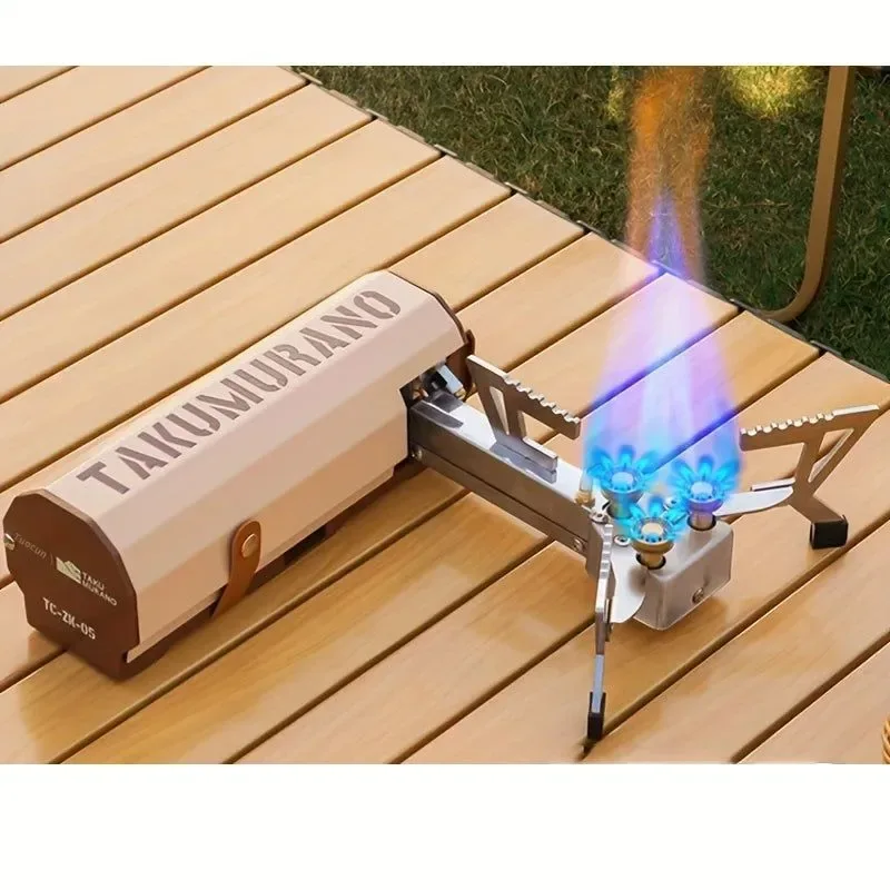 Green Portable Folding Cassette Gas Stove – Compact Outdoor Cooker for Camping Hiking Innovative
