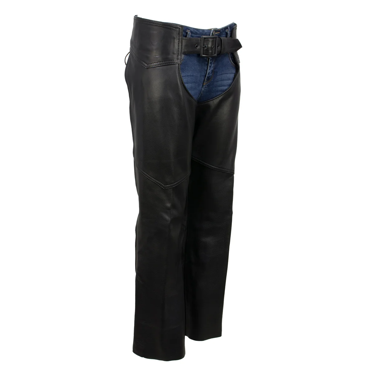 Outstanding Milwaukee Leather USA MADE MLCHL5001 Women's Black Shade Premium Leather Motorcycle Chaps Elite
