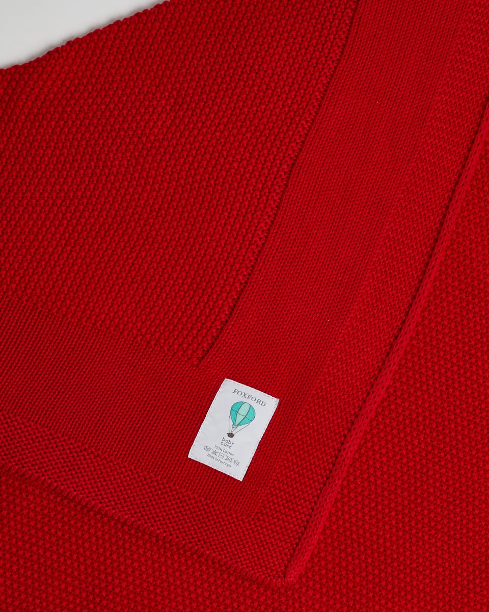 Casual Foxford Cotton Baby Blanket- Red Pure