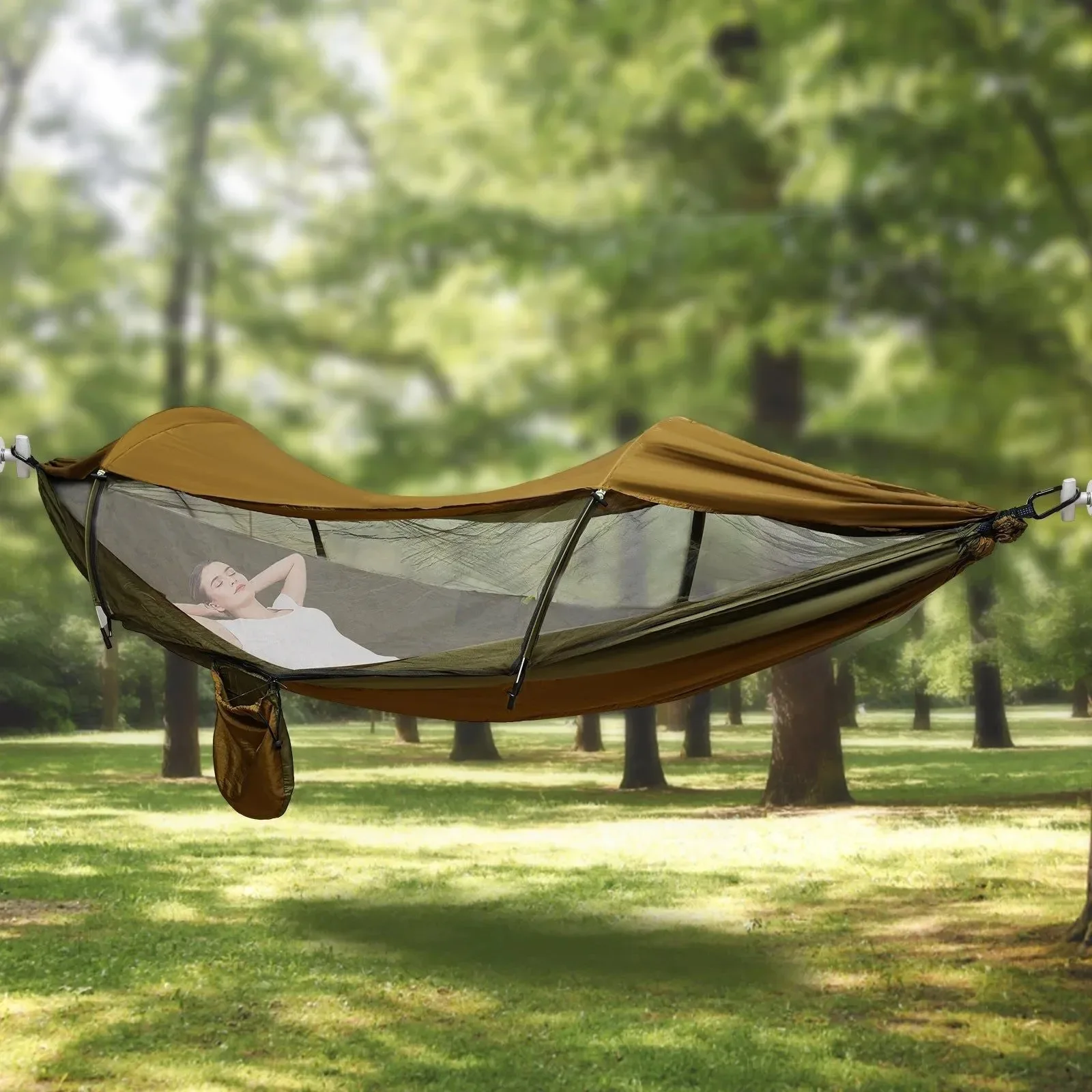 Relaxed Portable Camping Hammock with Mosquito Net UV Sun Protection – Lightweight Outdoor Hanging Bed for Hiking Travel Trusted