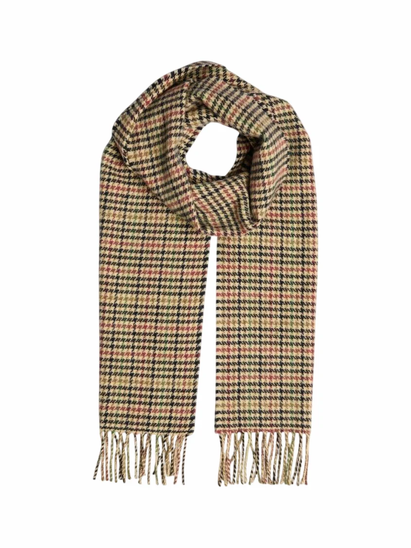 High-Grade Foxford Modern Houndstooth Lambswool Scarf Excellent