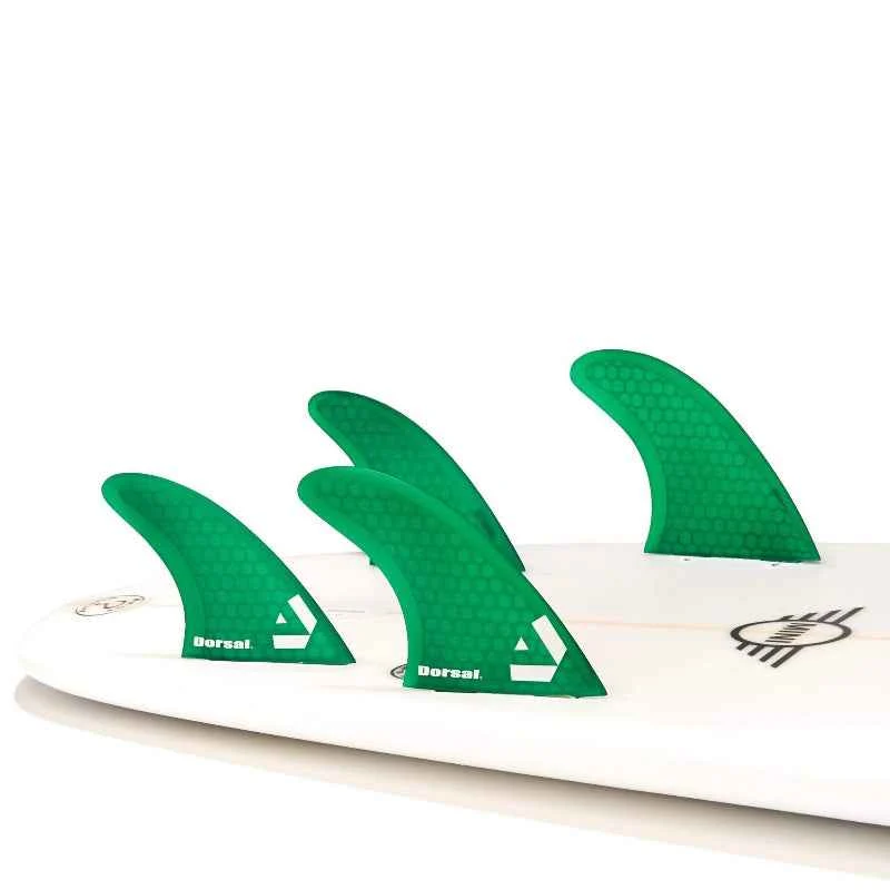 Practical FCS Surfboard Fin Set Green Thruster Design Functional