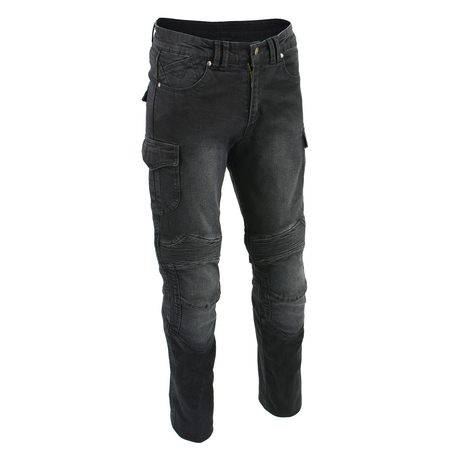 Certified Milwaukee Leather MDM5010 Men's Millennium Black Knee Flex CE Armored Motorcycle Denim Jeans Reinforced w Aramid Fibers Superior