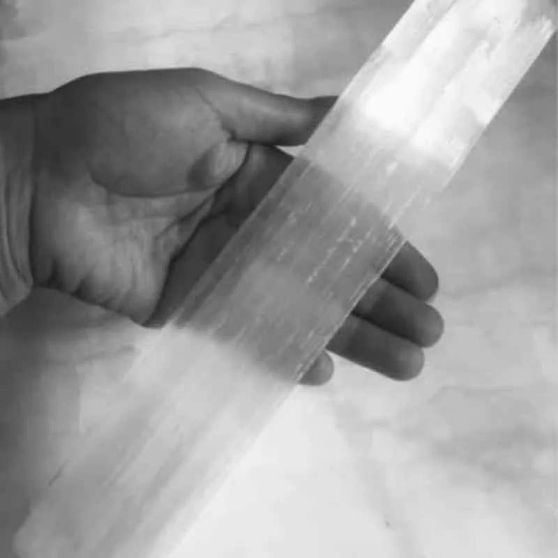 Original Natural Selenite Crystal Wand Healing Energy Stick Convenient