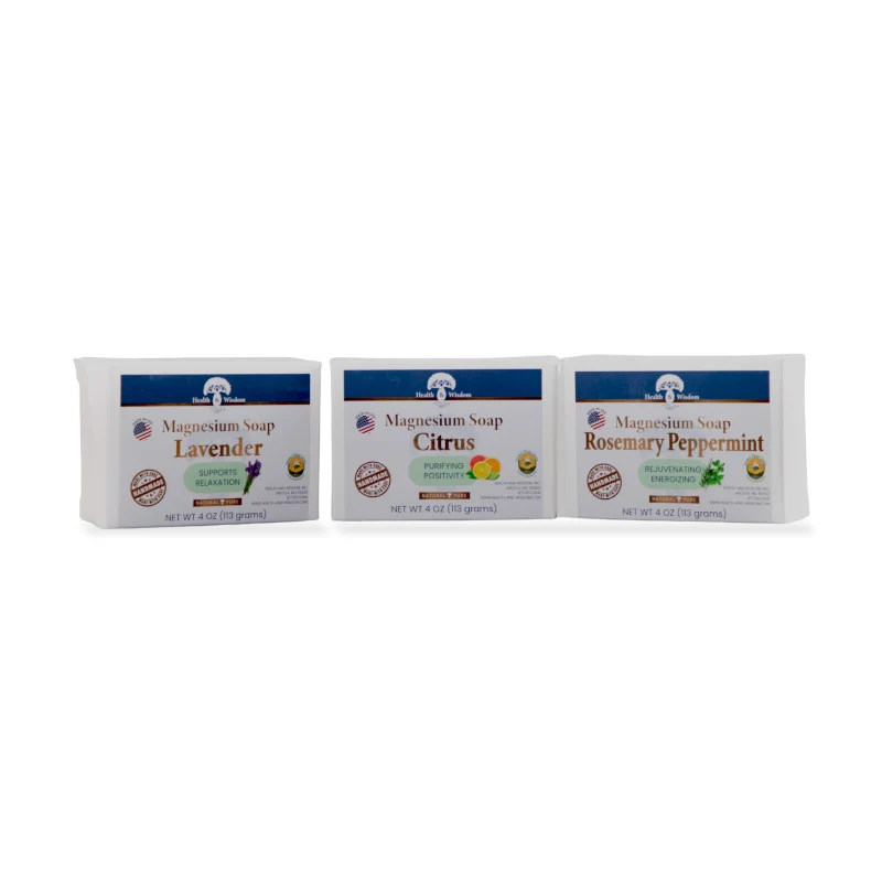 Pure Health Wisdom Magnesium Soap – Lavender Citrus Rosemary Peppermint 3-Pack Practical