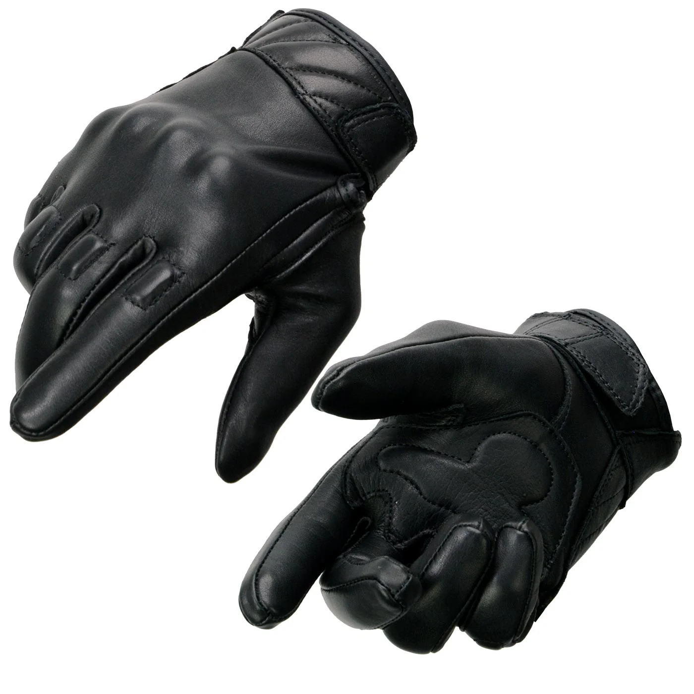 Quality Milwaukee Leather MG7521 Men's Black Leather Gel Padded Palm Motorcycle Hand Gloves W Rubberized Protective Knuckle Versatile