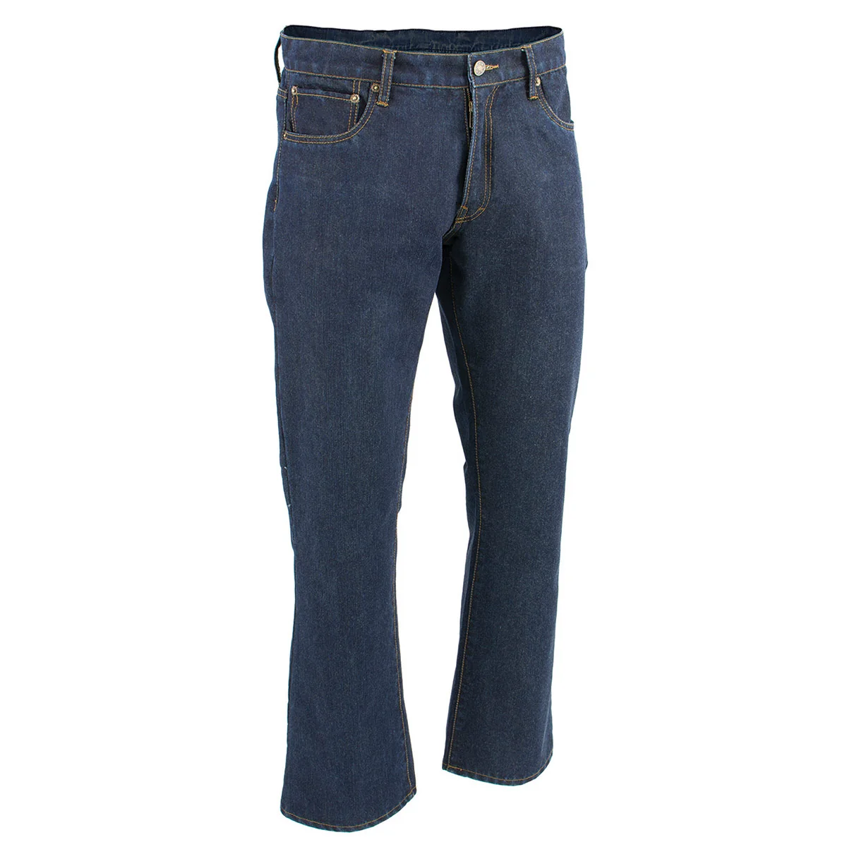 Advanced Milwaukee Leather MDM5008 Men's Blue 5 Pocket Tear Resistant Motorcycle Denim Jeans Infused w Aramid Fibers Trusted