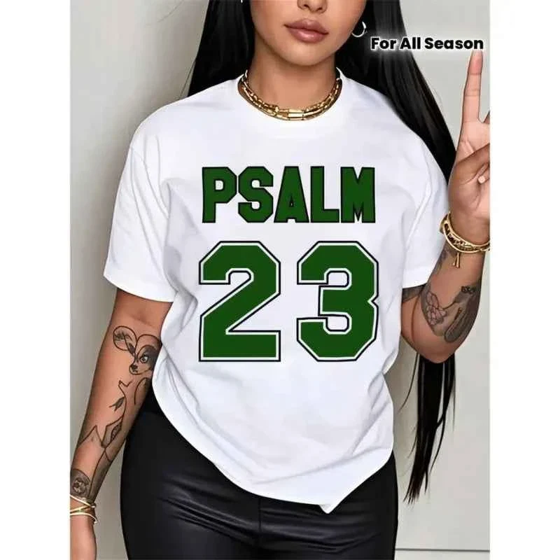 Premium Material PSALM 23 White T-Shirt – For All Season Comfortable and Stylish Design Fine Crafted