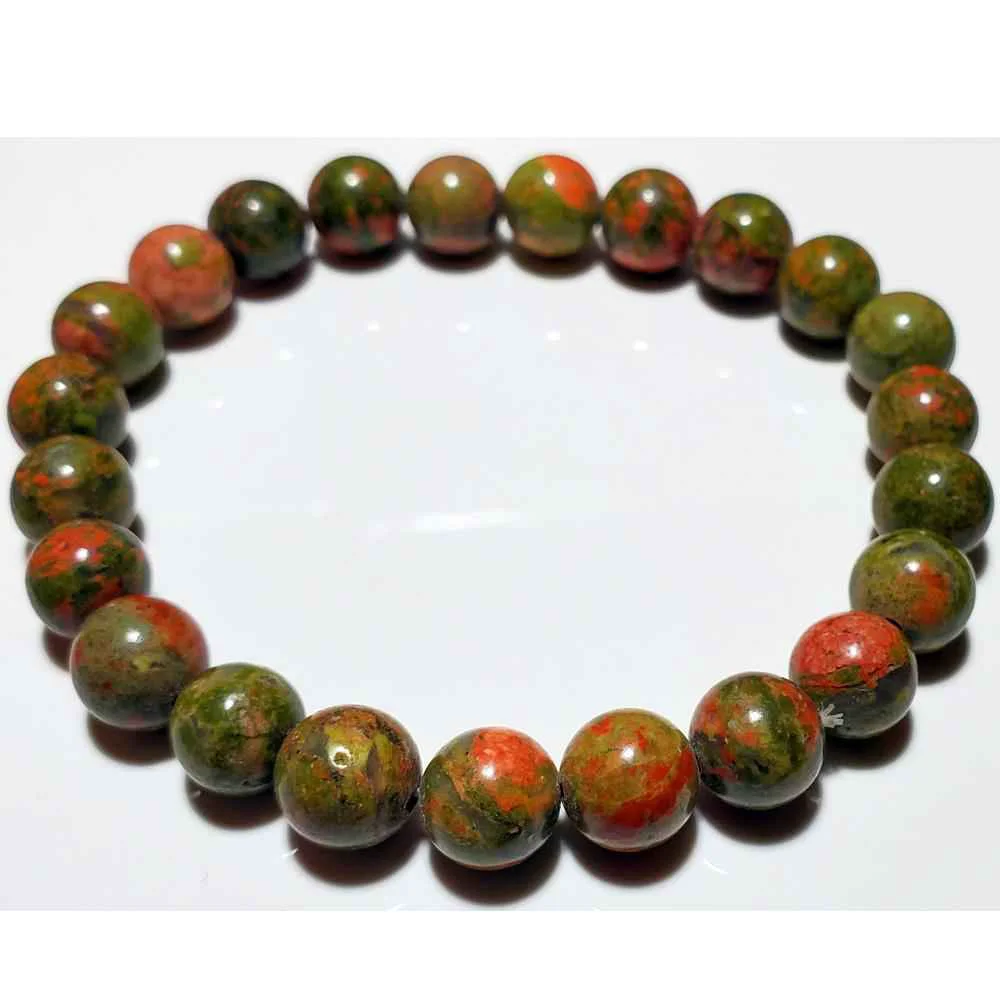 Next-Generation 8mm Unakite Beaded Elastic Stretch Bracelet Dependable