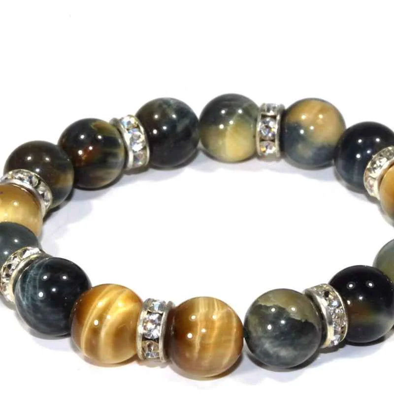 Enhanced Premium Tiger's Eye Crystal Beaded Bracelet Crafted