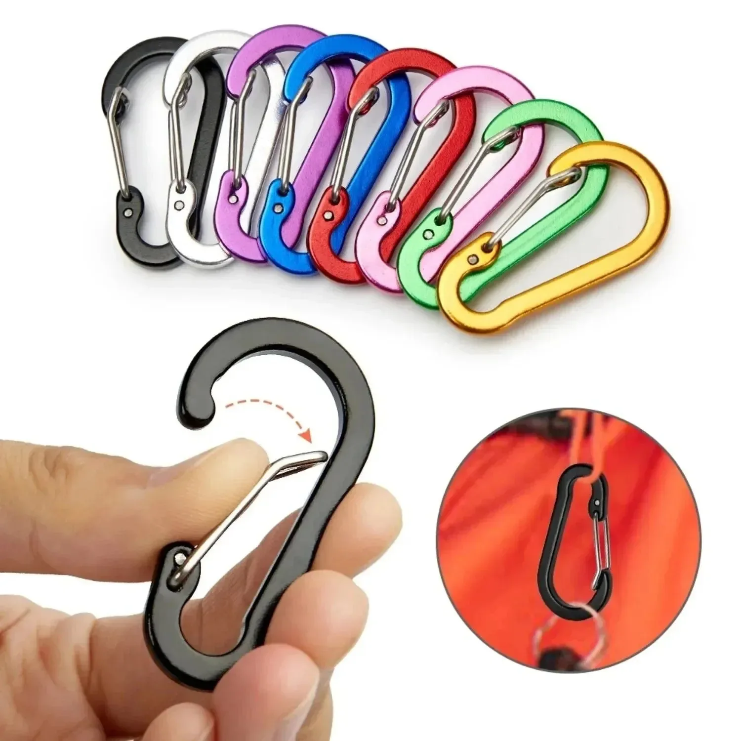 Fast 12-Piece Heavy Duty Carabiner Clip Set - Rustproof Aluminum Stainless Steel Hooks for Camping Hiking Keys Outdoor Gear Exceptional