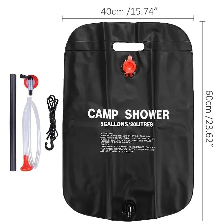 User-Friendly 20L 40L Solar Heated Foldable Shower Bag for Camping Outdoor Bathing Recyclable