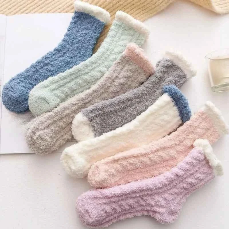 Carefully Designed Fuzzy Comfort Socks Set – 6 Pairs Soft Cozy Winter Wear for Women Comfortable