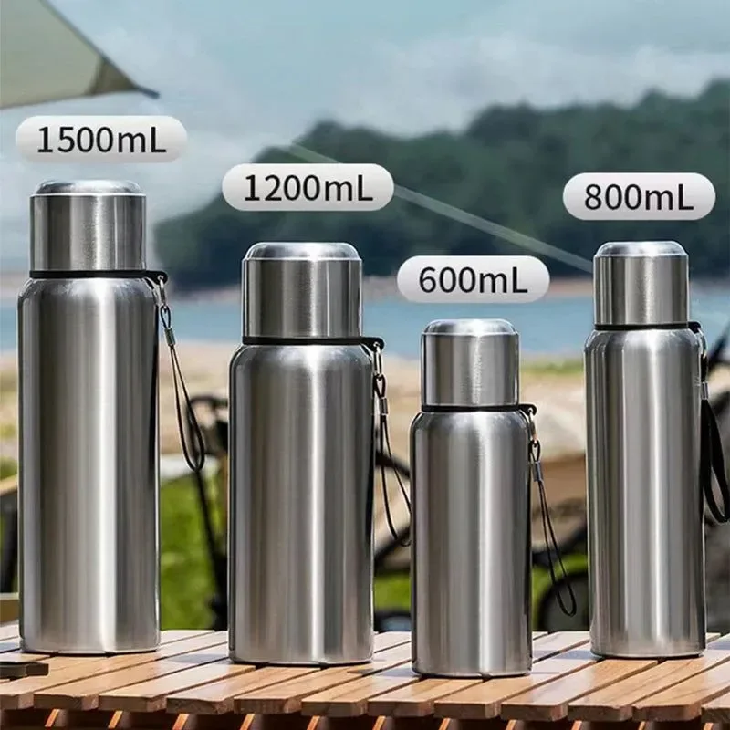 Luxury Smart Vacuum Flask with LED Temperature Display 316 Stainless Steel Thermos 24hr Insulation 600-1500ml High-Performance