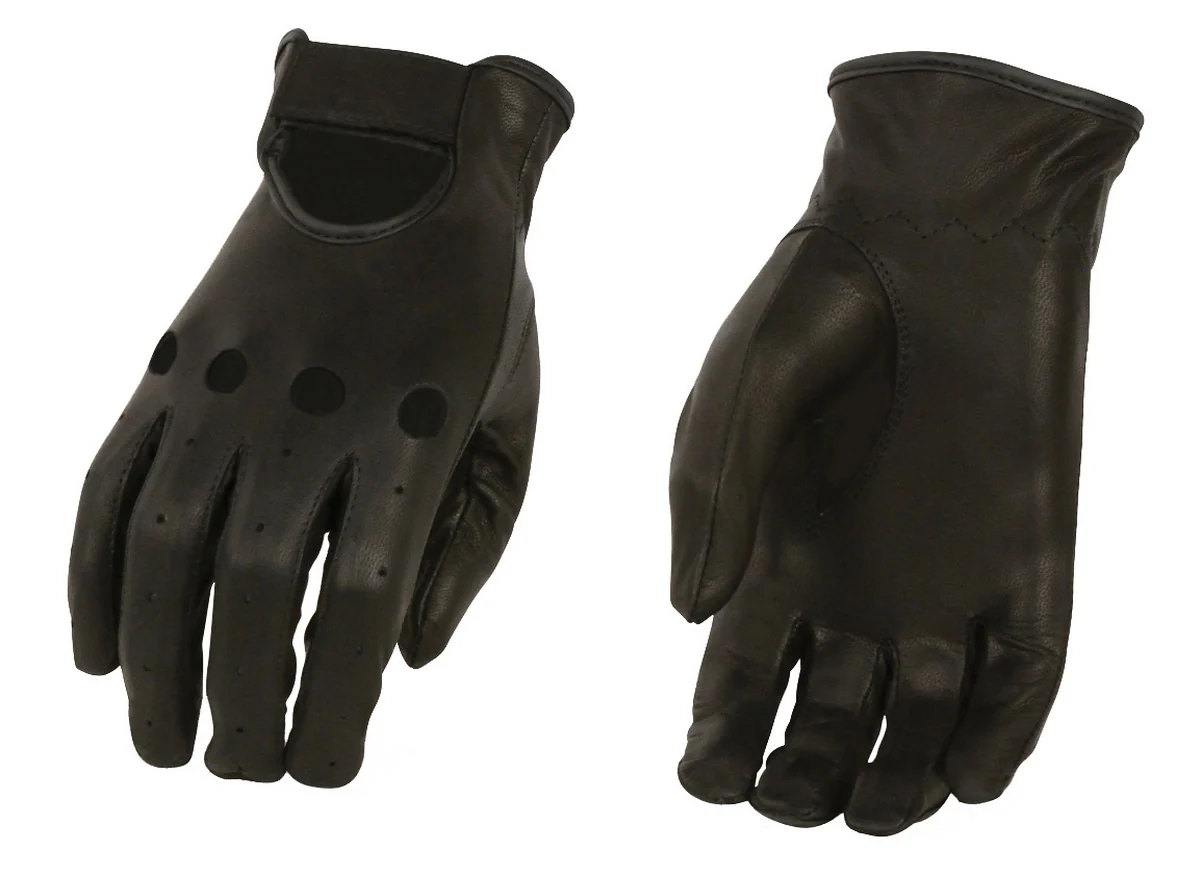 World-Class M Boss Motorcycle Apparel BOS37535 Women's Black Unlined Classic Leather Driving Gloves Comfortable