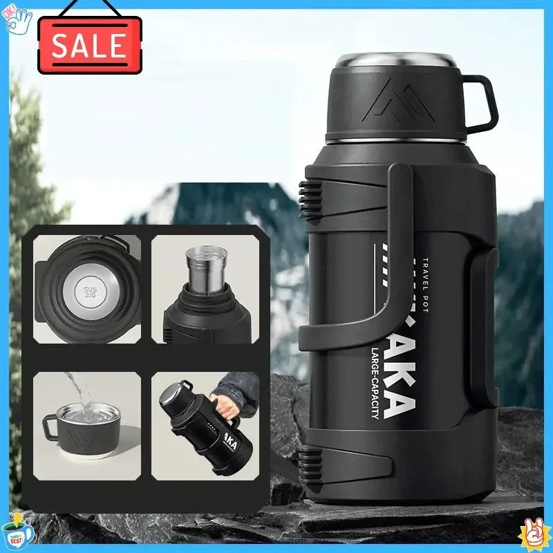 Efficient 316 stainless steel insulated water bottle with handle keeps drinks hot or cold large capacity portable for outdoor use SPECIFICATIONS Authentic