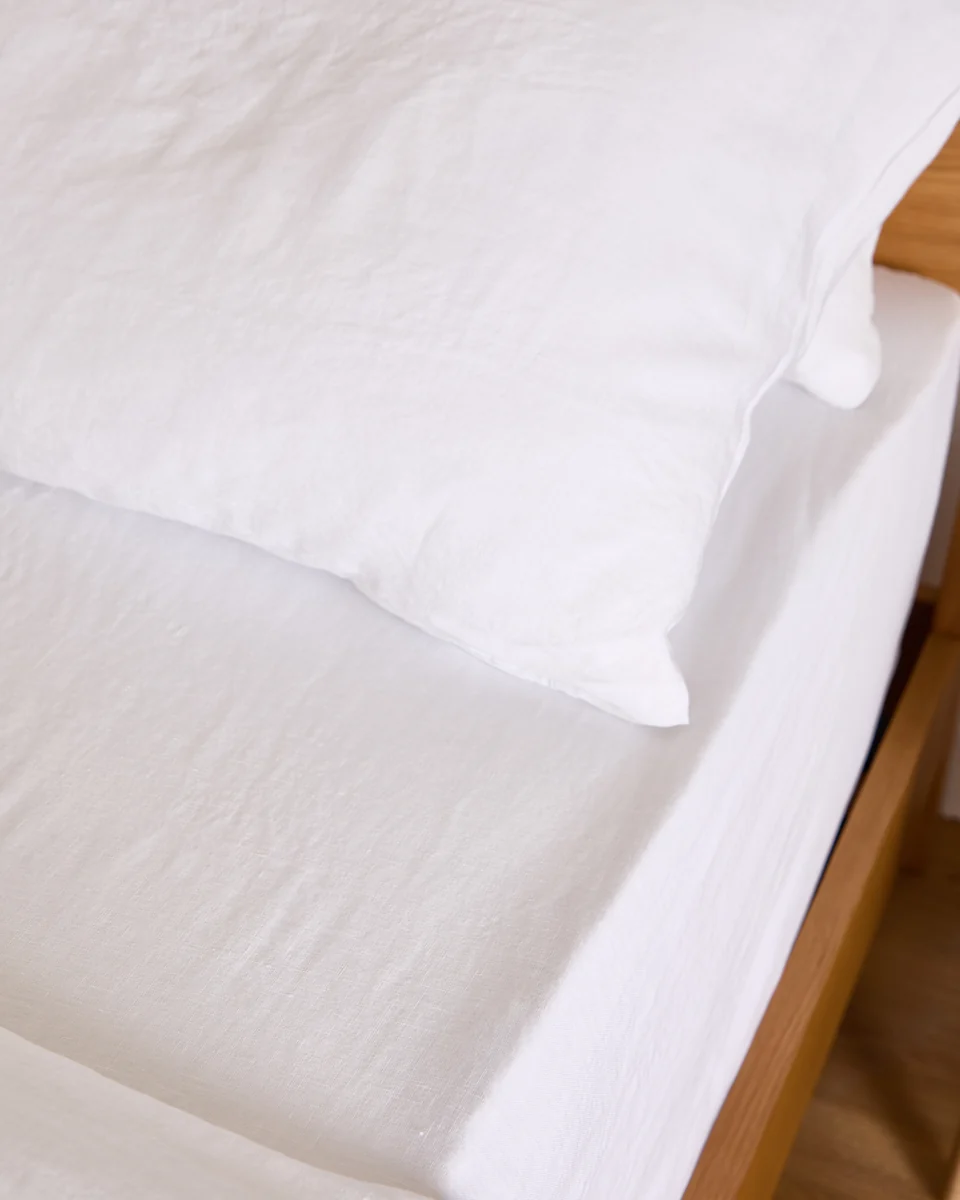 Trusted Foxford White Pure Linen Fitted Sheet Healthy