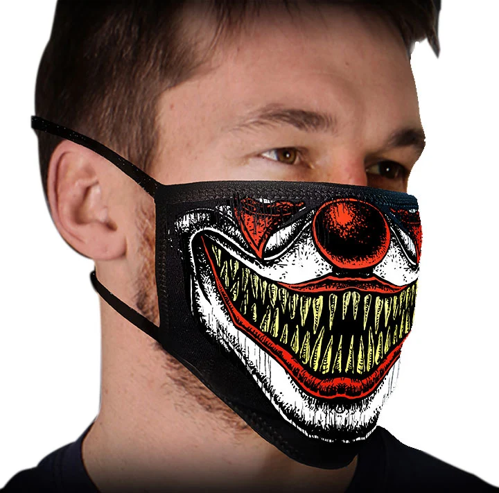 Consistent Milwaukee Leather FMD1016 'Clown Teeth' 100 Cotton Protective Face Mask with Optional Filter Pocket High-Performance