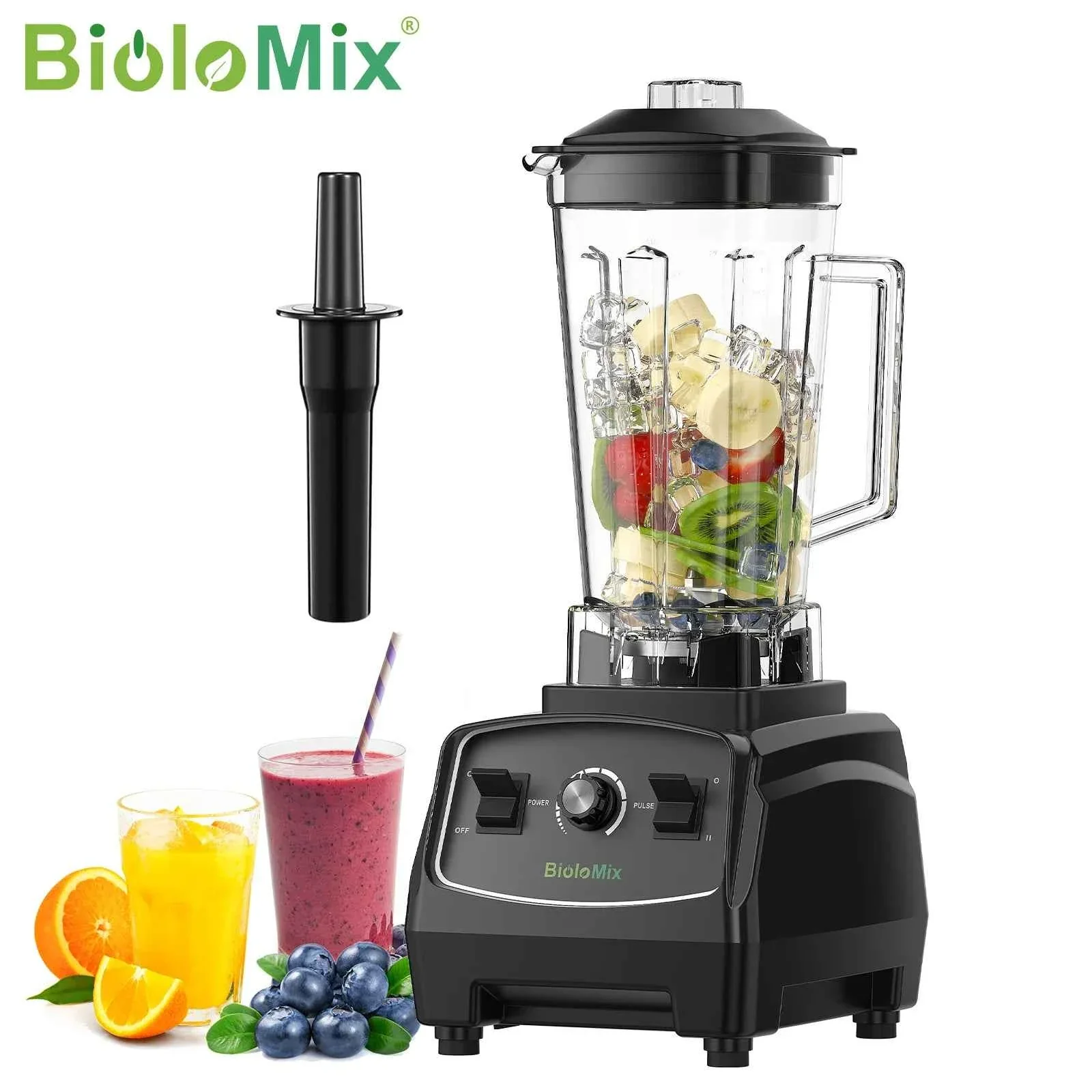 Proven BioloMix 2200W 3HP BPA- Commercial Blender with Variable Speed Pulse Control Tamper and US Plug – Red Eco-Friendly
