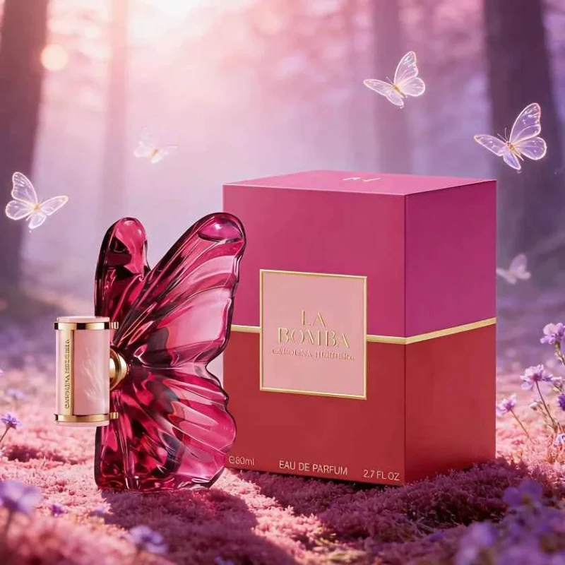 Expertly Made CAROLINA HERRERA LA BOMBA Eau De Parfum – Pink-Red Butterfly Perfume Bottle 80ml 2.7 FL.OZ Selected