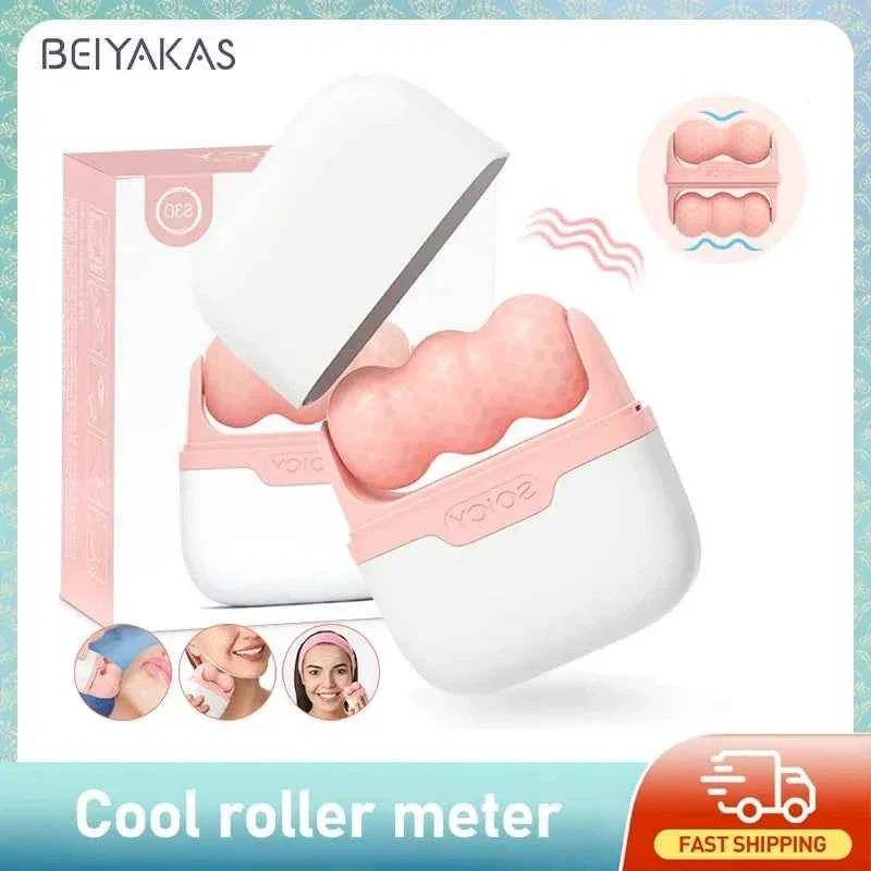 Luxury 2-in-1 Beiyakes Ice Roller for Face Eye – Cooling Facial Massage Roller for Skin Care and Eye Puffiness Relief Soft