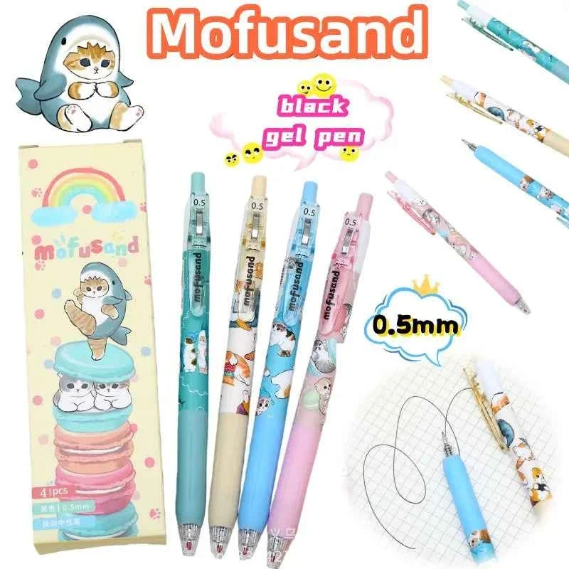 Top-Quality Mofusand Gel Pen 0.5mm Black Ink Retractable Cute Cartoon Writing Pen Smooth Office School Student Stationery Gift Quality