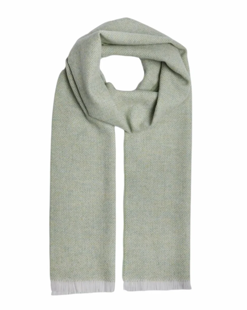 Solid Foxford Silver Lime Lambswool Scarf Optimized