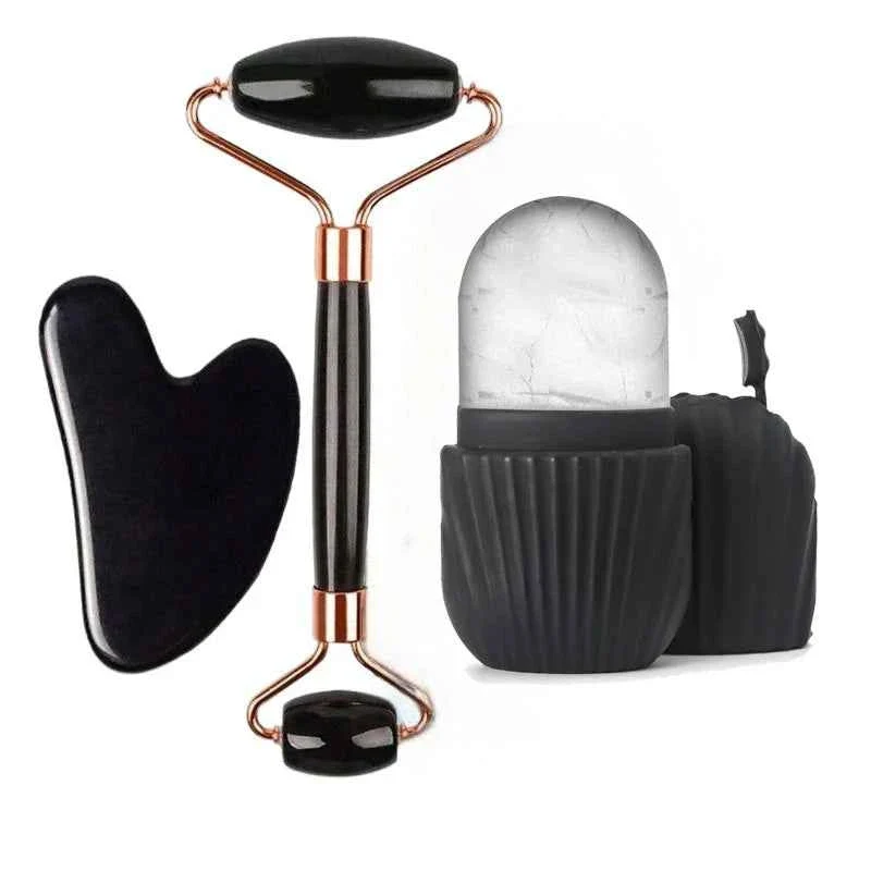 Secure Optional 1Pc 3Pcs Ice Face Roller Gua Sha Tool Set Portable Facial Massage Skin Care Accessory Fast