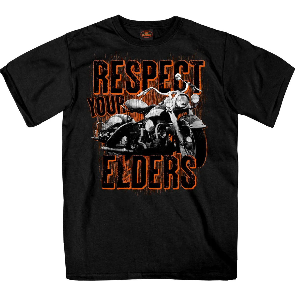 Selected Hot Leathers GMS1533 Men s Black Respect Your Elders Short Sleeve T-Shirt Organic