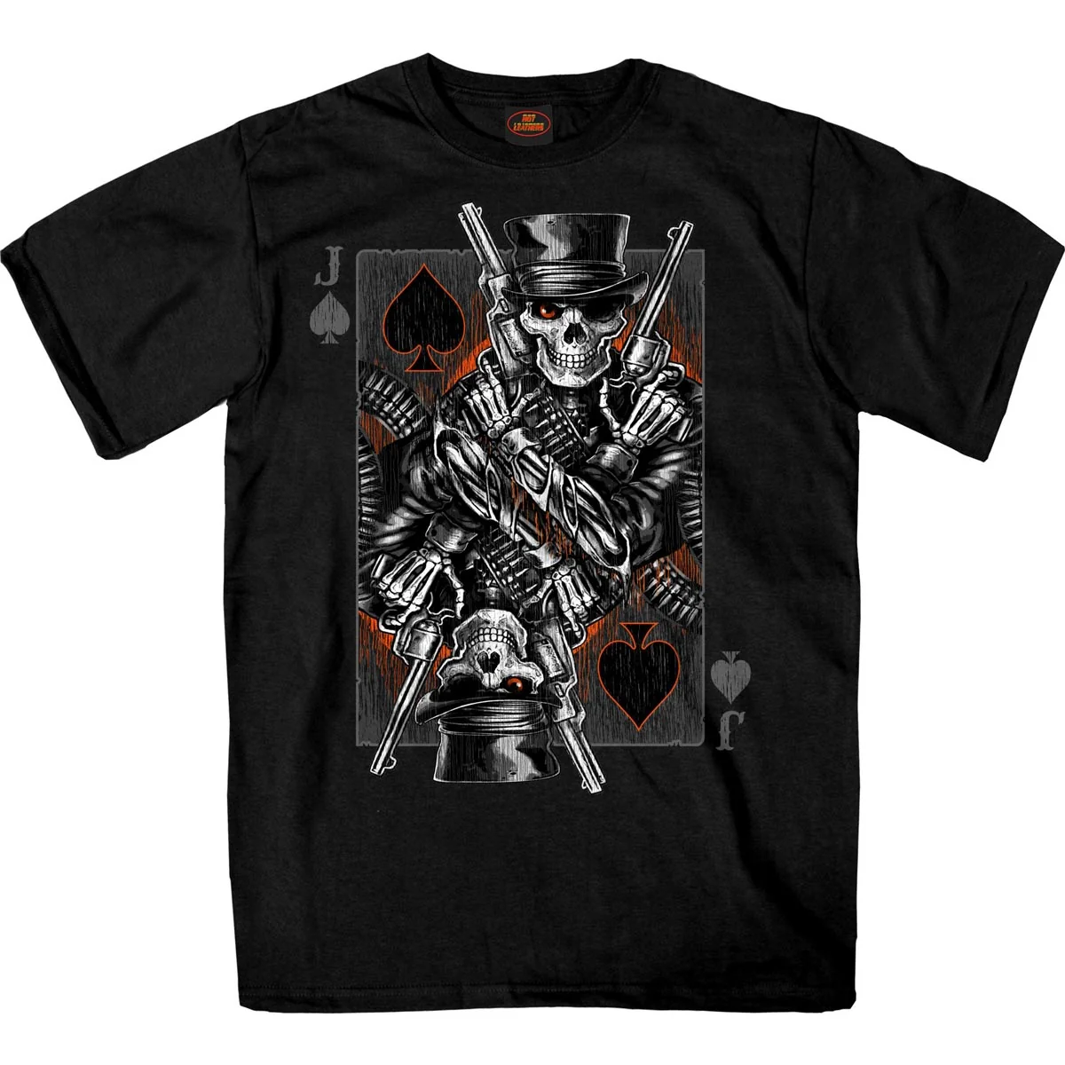 Flexible Hot Leathers GMS1534 Men s Black Gambler Short Sleeve T-Shirt Smooth