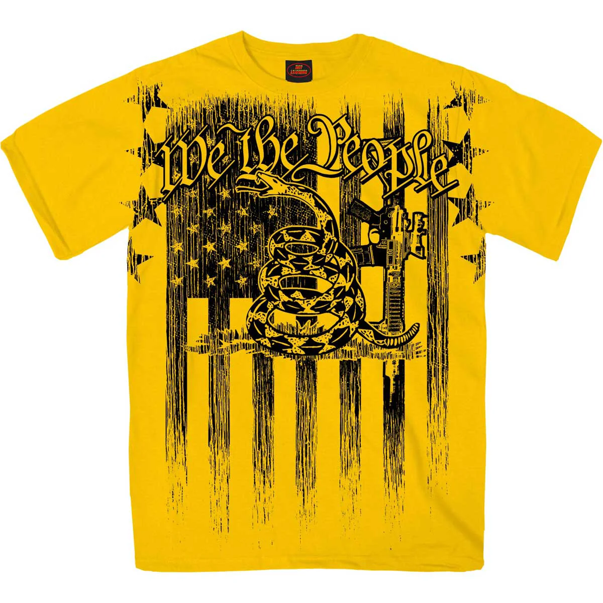 Practical Hot Leathers GMD1507 Men's Yellow We The People Are Pissed Off T-Shirt Premium Material