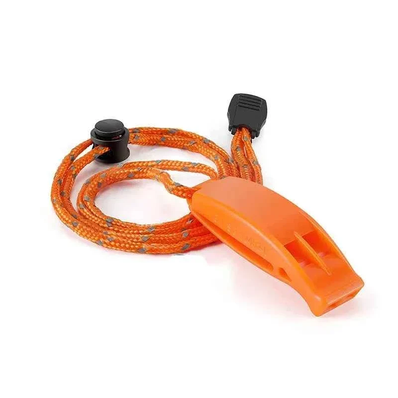 High-Quality 1PC Orange Emergency Safety Whistle with Reflective Lanyard for Camping Hiking Kayaking and Fishing Environmentally Friendly