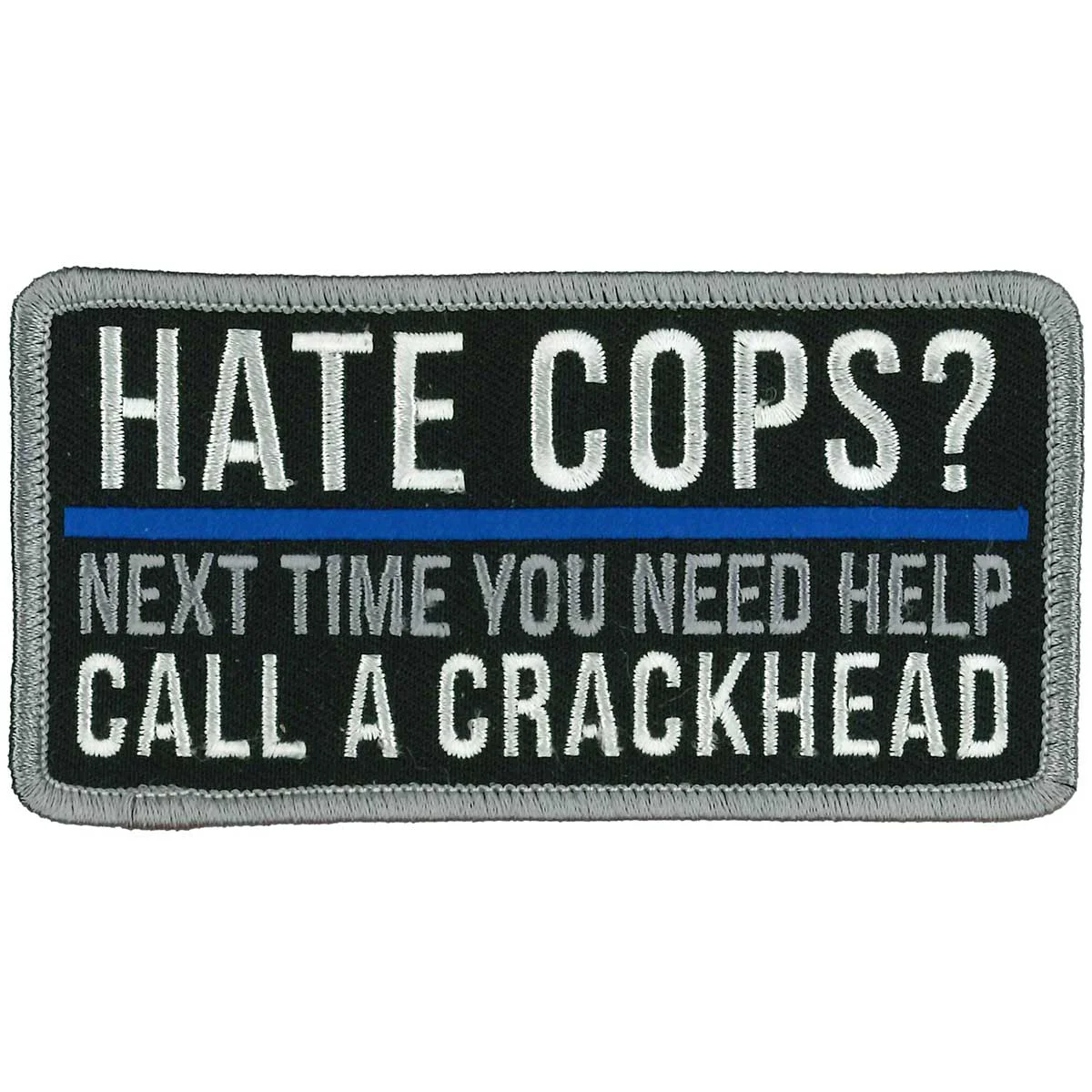Original Hot Leathers PPW1015 4 Inch Hate Cops Patch Relaxed
