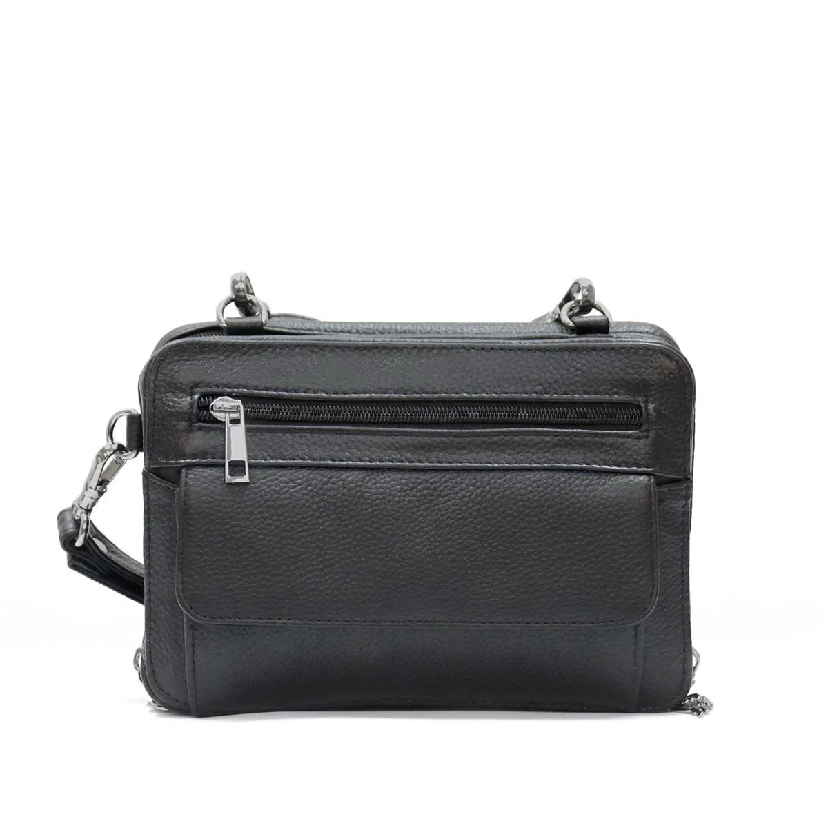 Stylish Hot Leathers PUA1175 Black Leather Small Concealment Crossbody Purse Versatile
