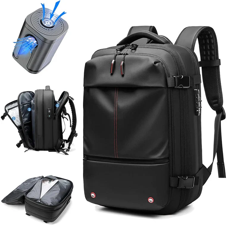 Certified 17-Inch Laptop Vacuum Compression Backpack – Expandable 36–55L Travel Outdoor Pack Enhanced