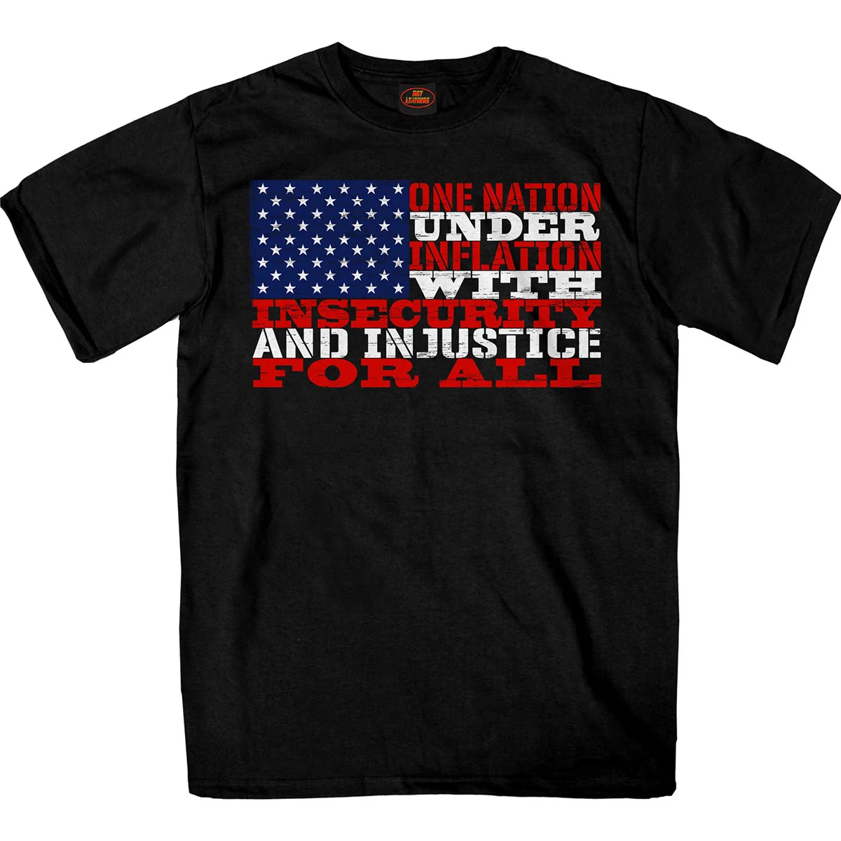 Original Hot Leathers GMS1531 Men's Black 'One Nation Under Inflation' T-Shirt Expertly Made