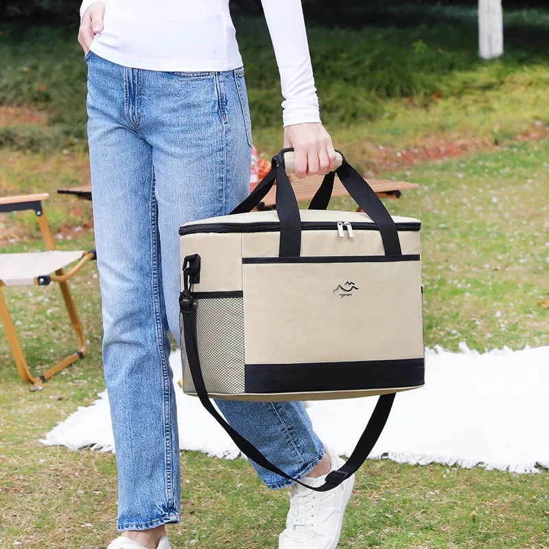 Proven 26L Insulated Oxford Cloth Cooler Bag – Thermal Food Drink Storage for Camping Beach Picnics Reusable