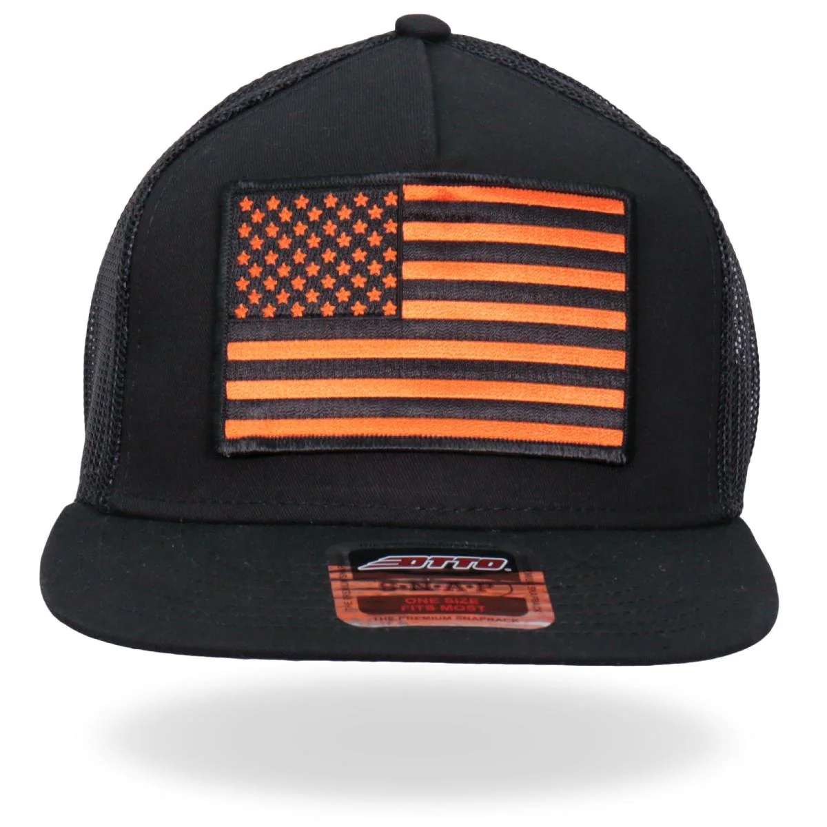 Versatile Hot Leathers GSH2009 Orange USA Flag Snapback Hat Innovative