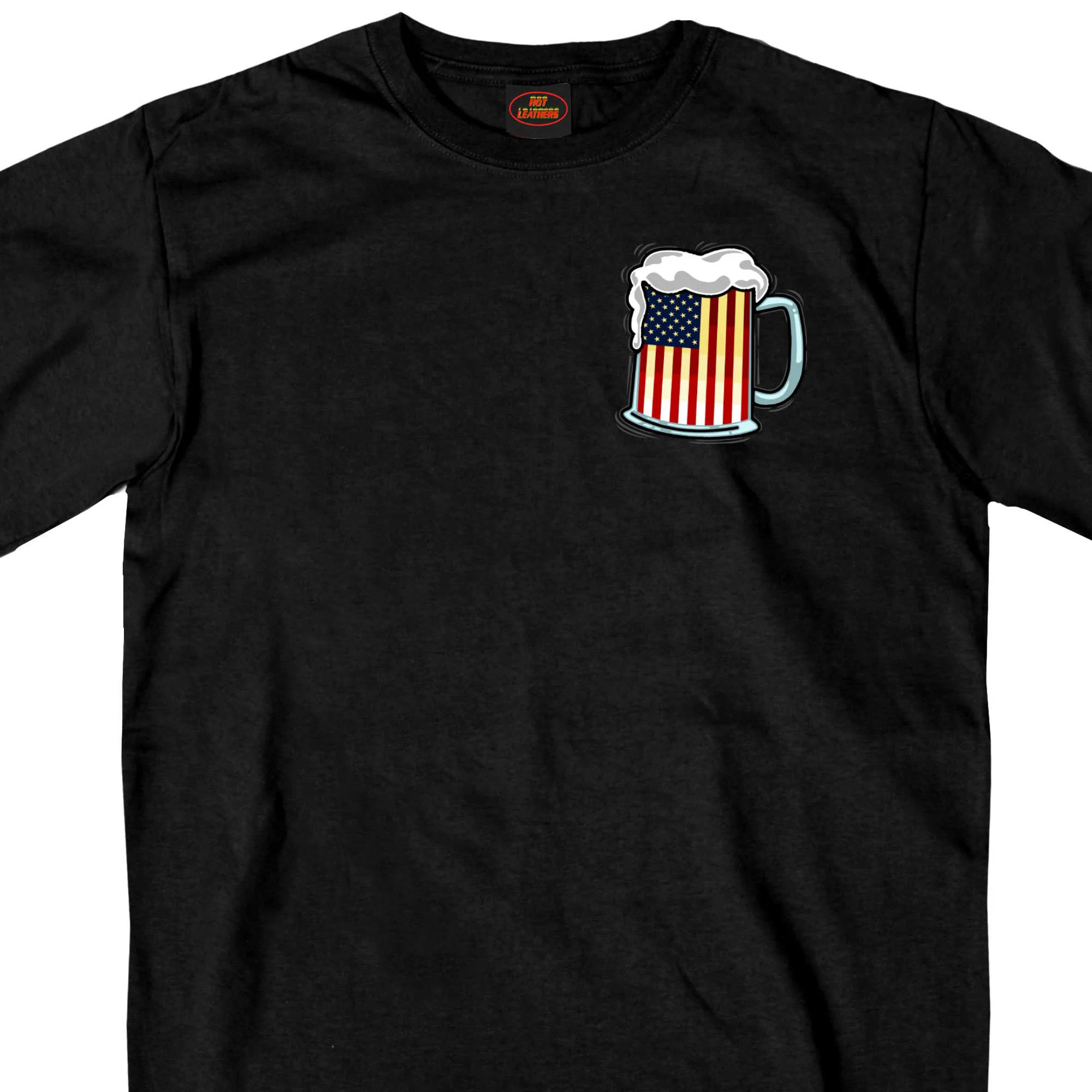 Versatile Hot Leathers GMD1496 Men's Beer Mug Flag T-Shirt Lightweight