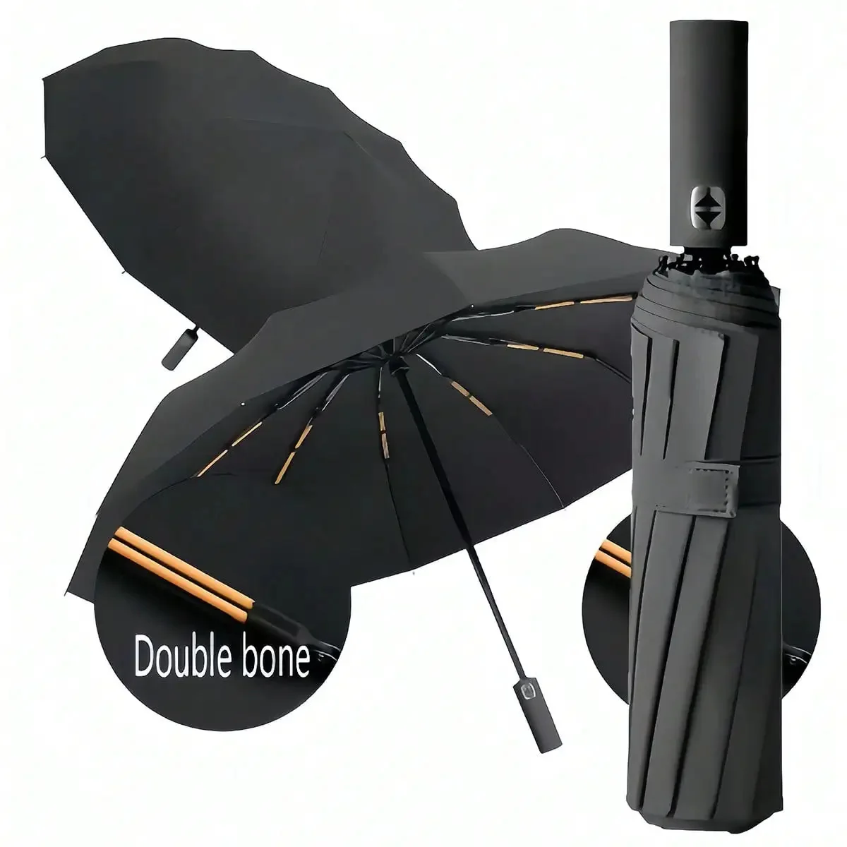 Effective 24-Rib Windproof Compact Folding Umbrella – Dual-Use UV Sunshade Rainproof Travel Umbrella for Men Women Outstanding