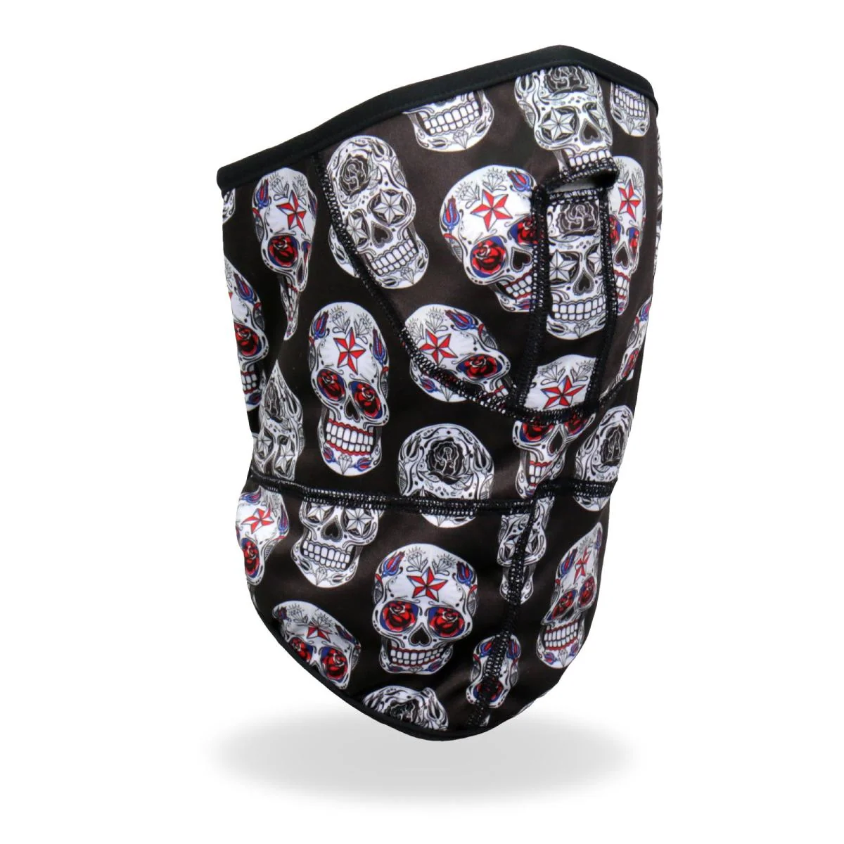 Casual Hot Leathers FWC2007 Sugar Skulls Face Wrap Neck Warmer Fine