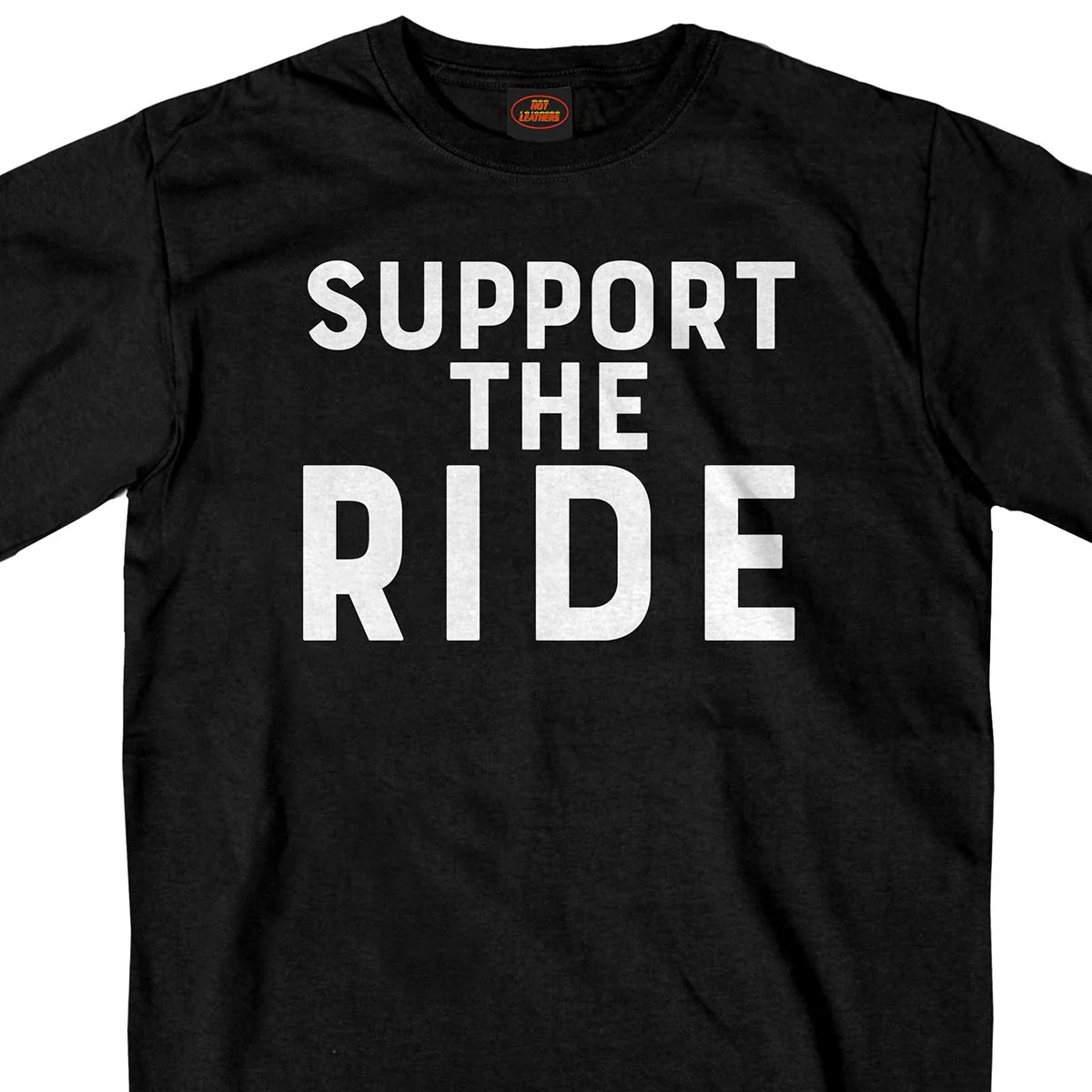 Genuine Hot Leathers Men's Black 'Support The Ride' T-Shirt Certified