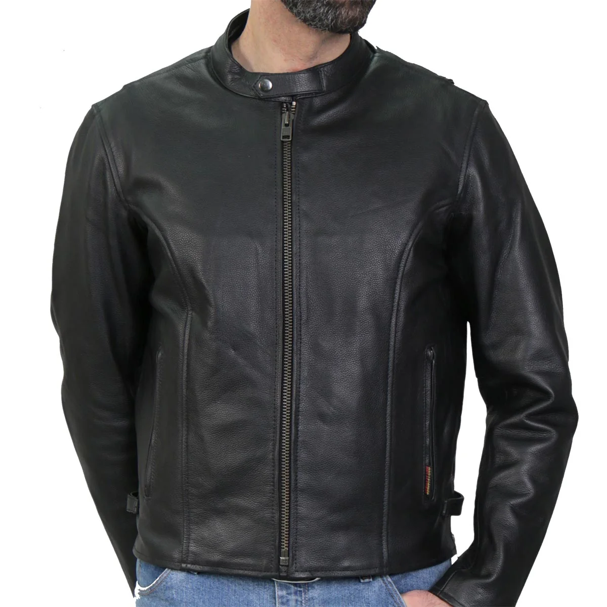 Artisan Hot Leathers Men's Cutline Leather Motorcycle Jacket - JKM1027 CUT LINE Proven